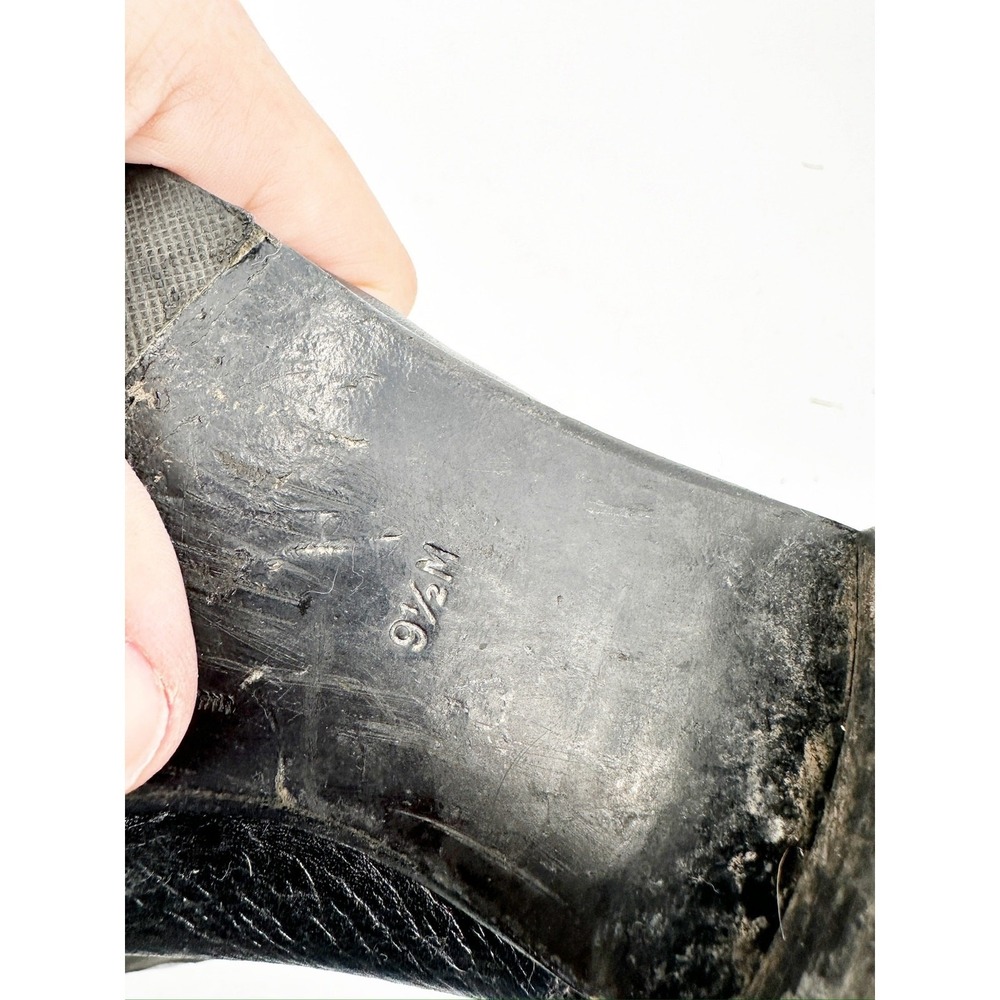 Tory Burch Keaton Black Pebbled Leather Riding Boots Women Size 9.5M EXCELLENT - Picture 4 of 5